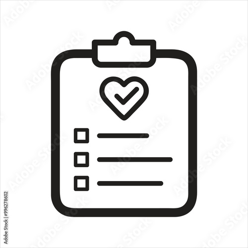 Health check icon. General health. Heart icon