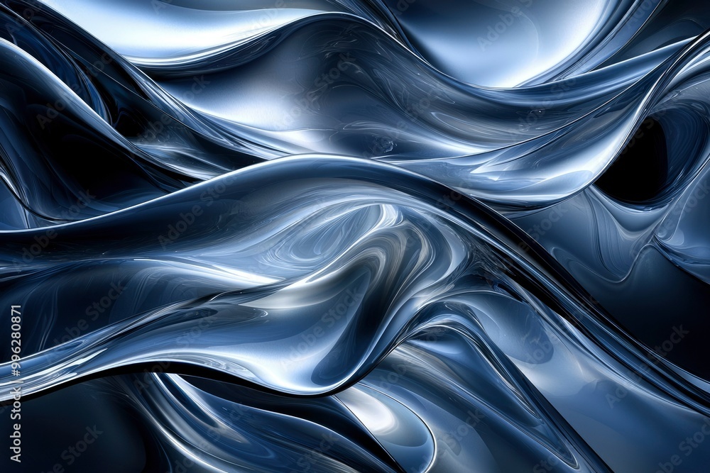 Abstract Liquid Metal Surface with Wavy Patterns Abstract Liquid Metal Surface with Wavy Patterns