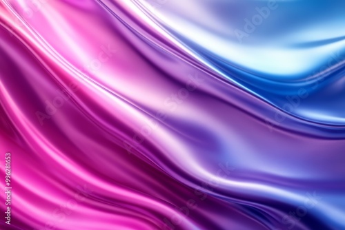 Stylish metallic abstract wavy liquid background with vibrant complementary colors - Stock Picture