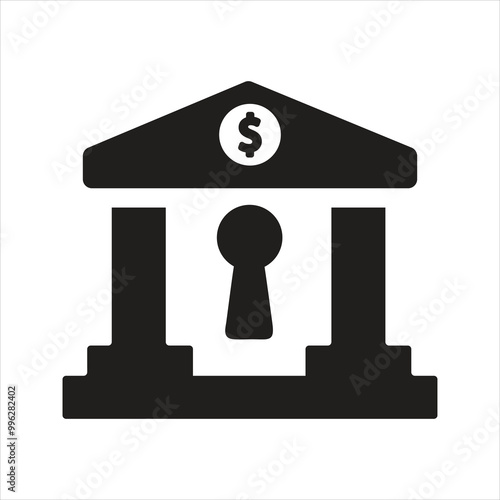 Bank security icon. Secure bank. Bank sanctions icon