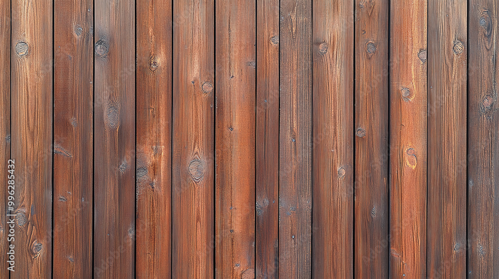 Naklejka premium Flutet wood background banner panorama long - Brown wooden acoustic panels wall texture , seamless pattern