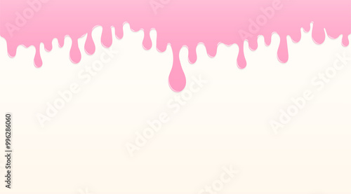 Soft pink melting icing on white background