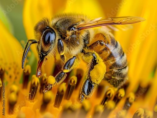 Wallpaper Mural Bee on a Sunflower Torontodigital.ca