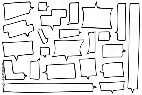 手書きの吹き出しのイラストセット