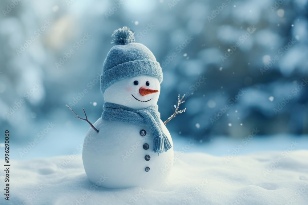 Fototapeta premium Snowman outdoors snowman christmas.