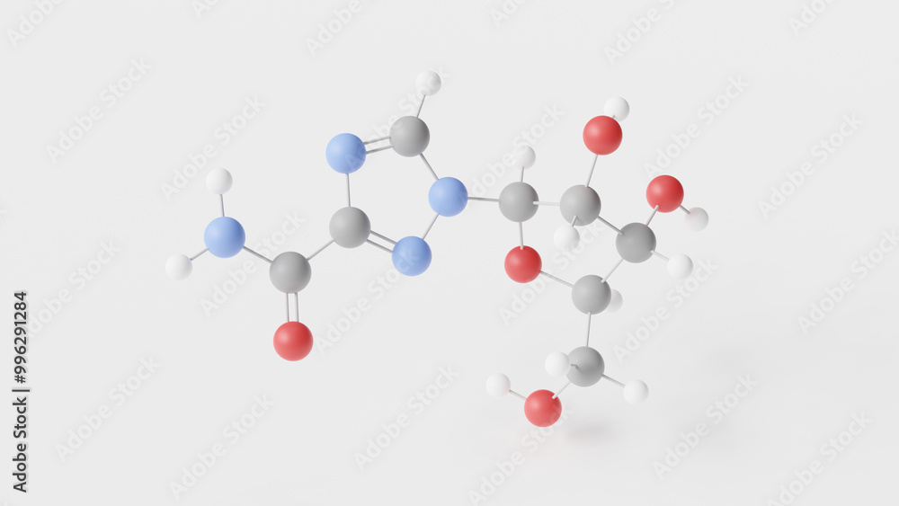 ribavirin molecule 3d, molecular structure, ball and stick model, structural chemical formula antiviral medication ribavirin molecule 3d, molecular structure, ball and stick model, structural chemical formula antiviral medication