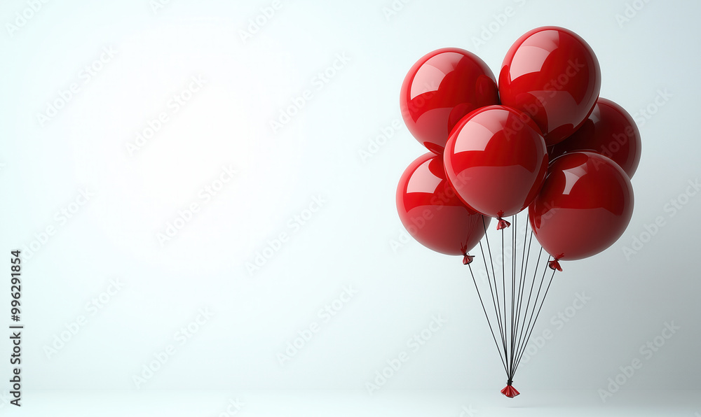 Red greeting balloons on white background. Red greeting balloons on white background.