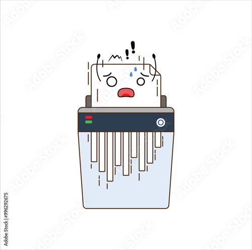 kawaii machine shredder destroy document.vector illustration design. Eps 10.