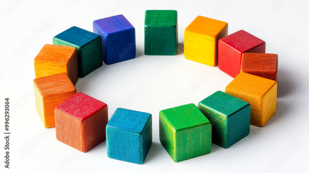 A concept image depicting the gathering and centralization of data and people. Colorful wooden blocks arranged in a circle symbolize the unity of diverse elements, emphasizing collaboration and connec A concept image depicting the gathering and centralization of data and people. Colorful wooden blocks arranged in a circle symbolize the unity of diverse elements, emphasizing collaboration and connec