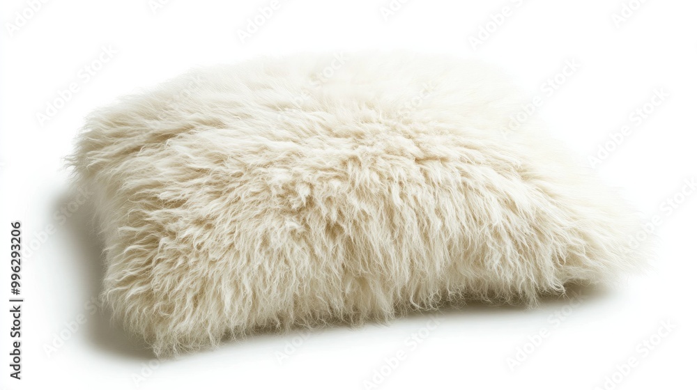 A fluffy pillow isolated on a white background, perfect for bedding or sleep comfort concepts. A fluffy pillow isolated on a white background, perfect for bedding or sleep comfort concepts.