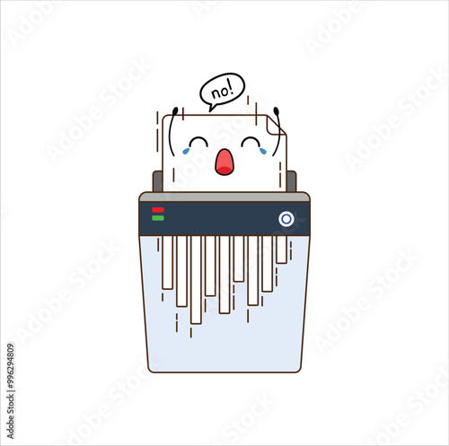 kawaii machine shredder destroy document.vector illustration design. Eps 10.