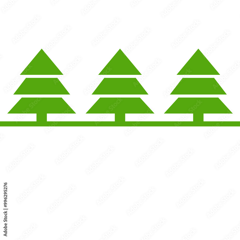 Fototapeta premium Weihnachtskarte mit 3 Tannenbäumen und Streifen