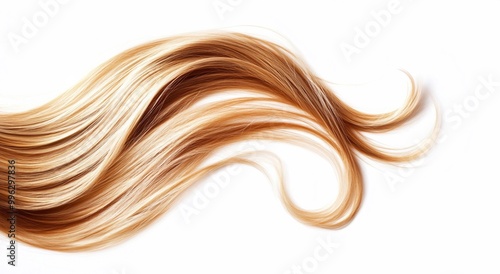 Silky glossy white blond blonde hair wave on white background for hair treatment products advertising.Macro.AI Generative.