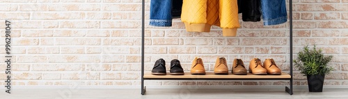 Industrial-Style Shoe Rack with Metal Frame - Space-Efficient and Practical Storage Solution for Urban Lofts Perfect for Organizing Footwear in Modern Interiors photo