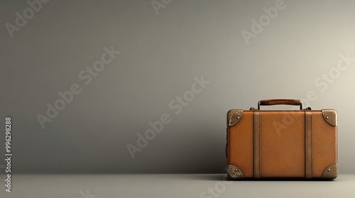 Minimalist design with suitcase icon and blank space for personalized messages