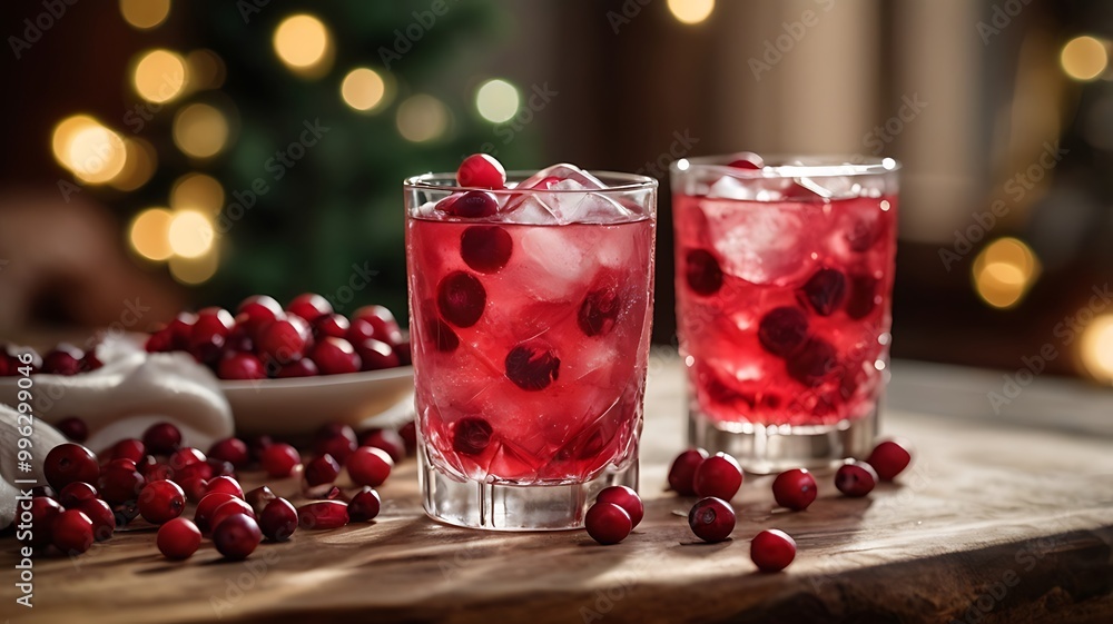 chilled cranberry soda in a glass with ice cubes and fresh cranberries chilled cranberry soda in a glass with ice cubes and fresh cranberries
