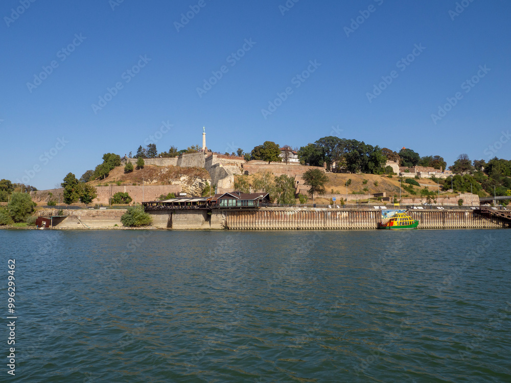 Europe, Serbia, Belgrade, Old Kalemegdan fortress of Belgrade on the rivers Sava and Danube, New Belgrade Europe, Serbia, Belgrade, Old Kalemegdan fortress of Belgrade on the rivers Sava and Danube, New Belgrade