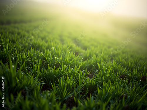 green grass and sun rays
