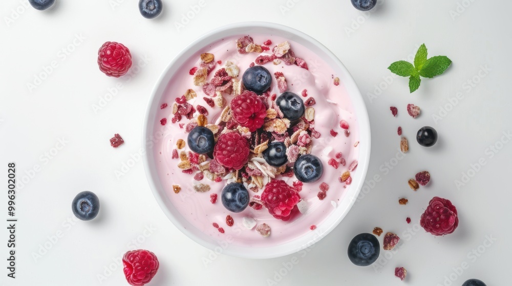 Blueberry fruit yogurt isolated over white background Blueberry fruit yogurt isolated over white background