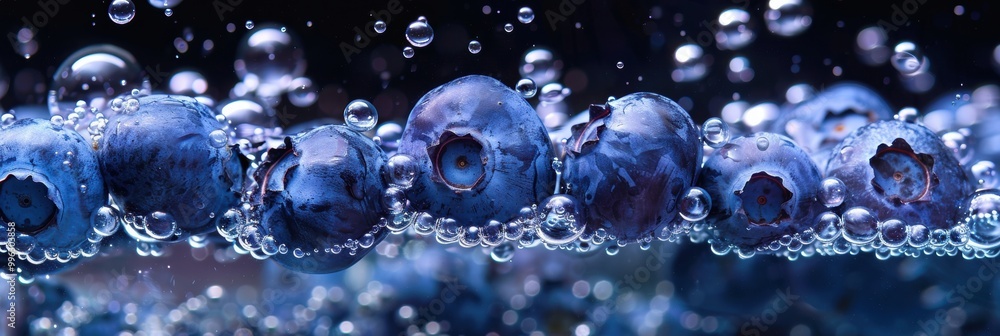 Fresh blueberry with water splash in air Fresh blueberry with water splash in air