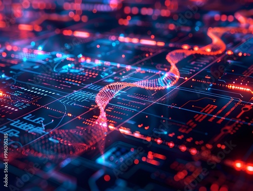 DNA Based Digital Interface Showcasing Genetic Data