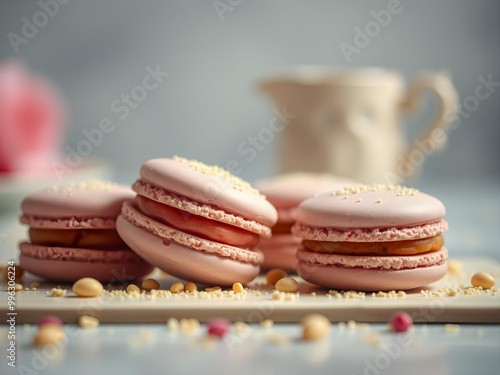macaroons on a wooden table