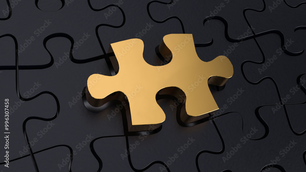 golden bright Puzzle abstract intro for title logo 3D render background golden bright Puzzle abstract intro for title logo 3D render background