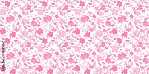 Pink floral pattern with a soft, feminine design. seamless background pattern