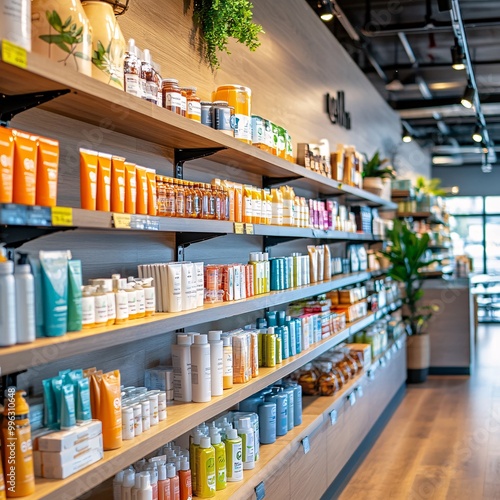 Wallpaper Mural Shelves of Products in a Modern Store. Torontodigital.ca