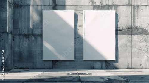 Urban Poster Display in a Brutalist Setting with Ample Copy Space