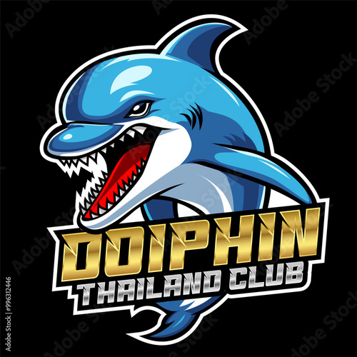 Angry dolphin mascot logo esport