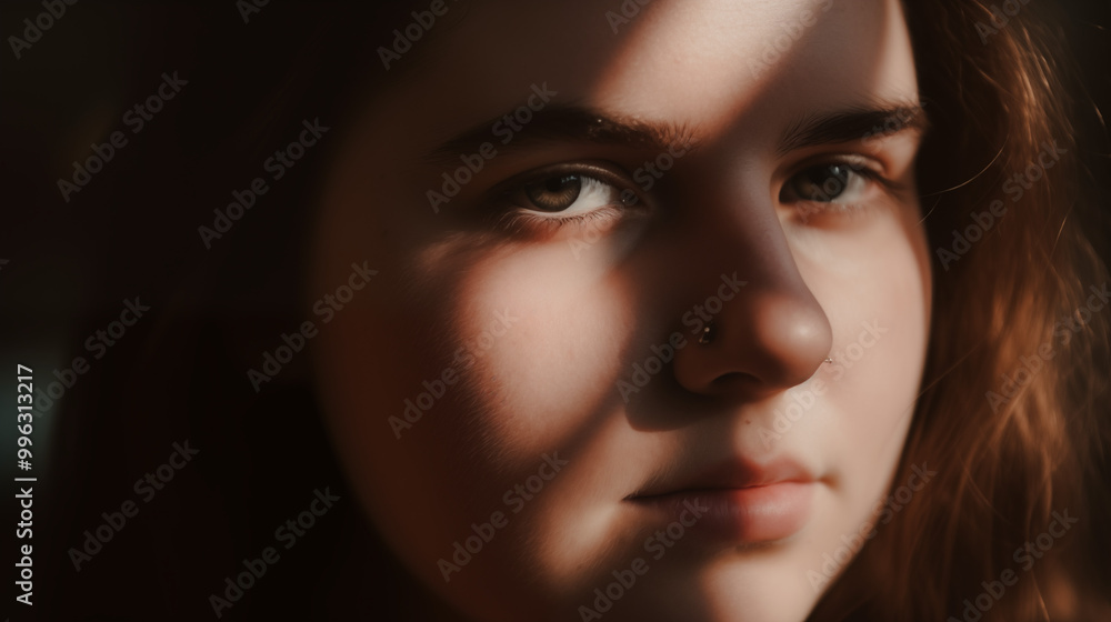Plus size model, close-up portrait of a young girl Plus size model, close-up portrait of a young girl