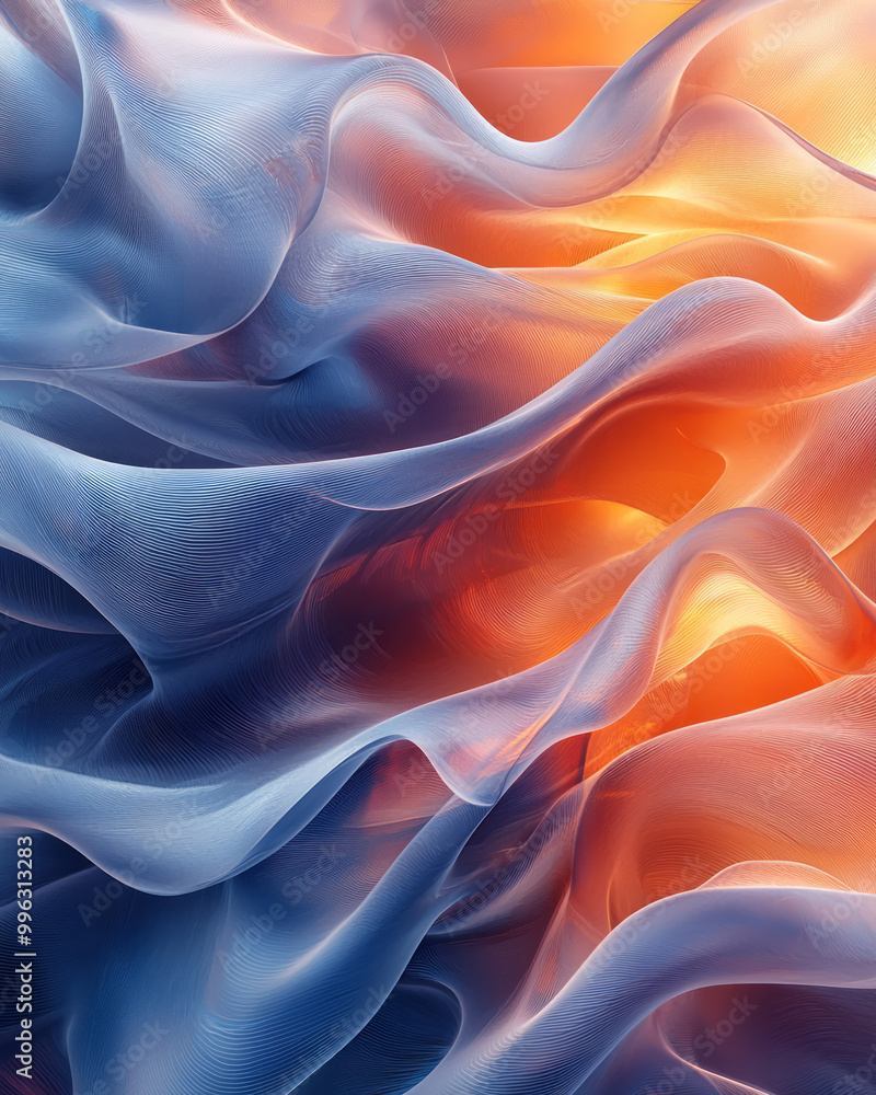 Fototapeta premium Abstract futuristic forms gently swirling,