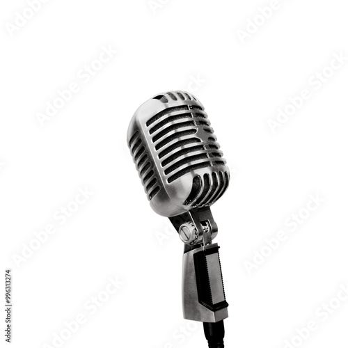 Podcast microphone on transparent background
