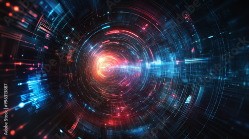 Wallpaper Mural An abstract futuristic background featuring glowing light effects, with smooth gradients and dynamic shapes. This vector illustration evokes a sense of innovation, technology, and modernity, with vibr Torontodigital.ca