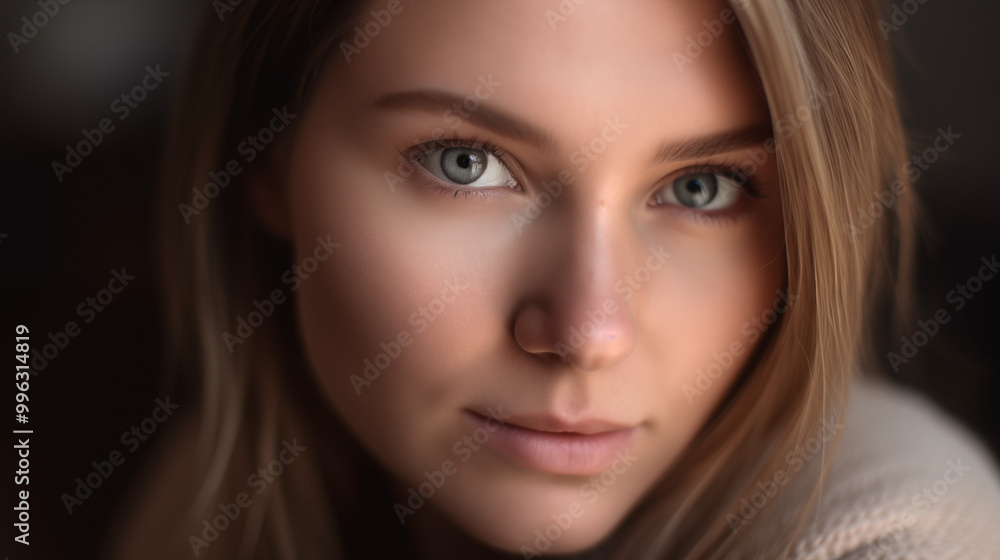 Close-up portrait of a blonde young woman Close-up portrait of a blonde young woman