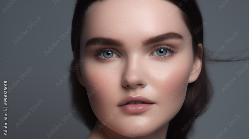 Fototapeta premium Close-up portrait of a blue-eyed girl