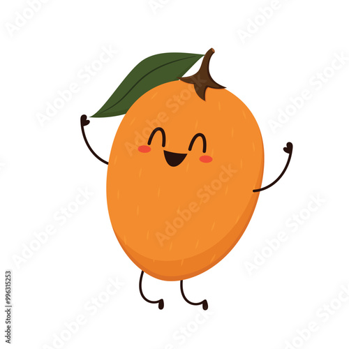 Sapodilla isolated on a white background. Vector illustration, sapodilla character vector.