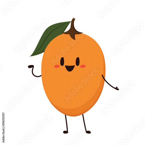 Sapodilla isolated on a white background. Vector illustration, sapodilla character vector.