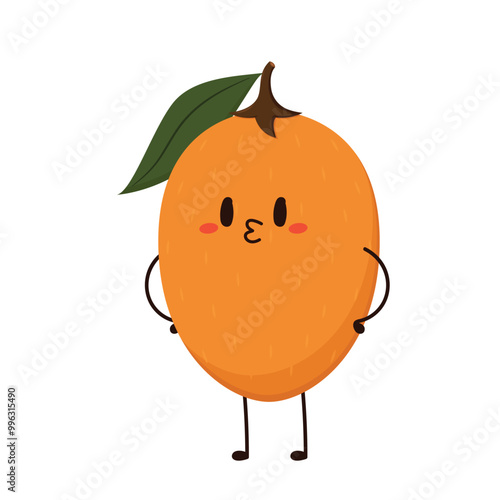 Sapodilla isolated on a white background. Vector illustration, sapodilla character vector.