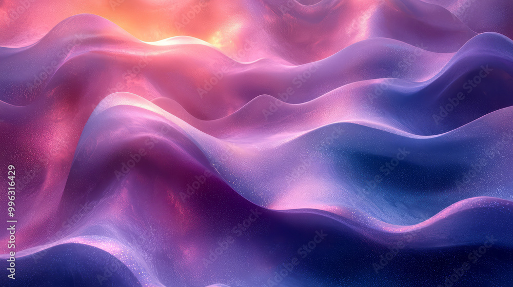 Abstract waves gently curving with purple and blue tones, Abstract waves gently curving with purple and blue tones,