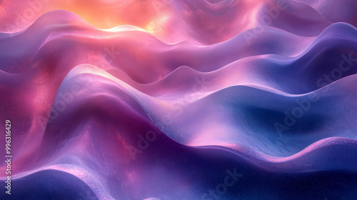 Wallpaper Mural Abstract waves gently curving with purple and blue tones, Torontodigital.ca