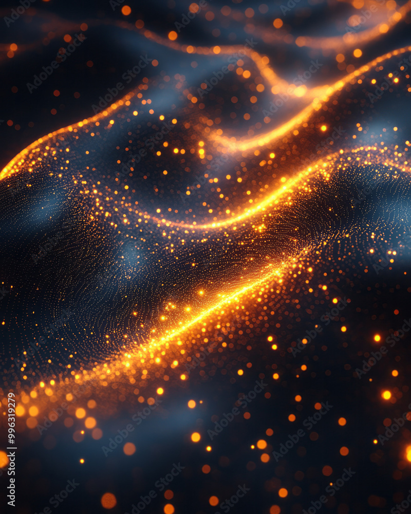 Abstract glowing dots arranged in a digital pattern, Abstract glowing dots arranged in a digital pattern,