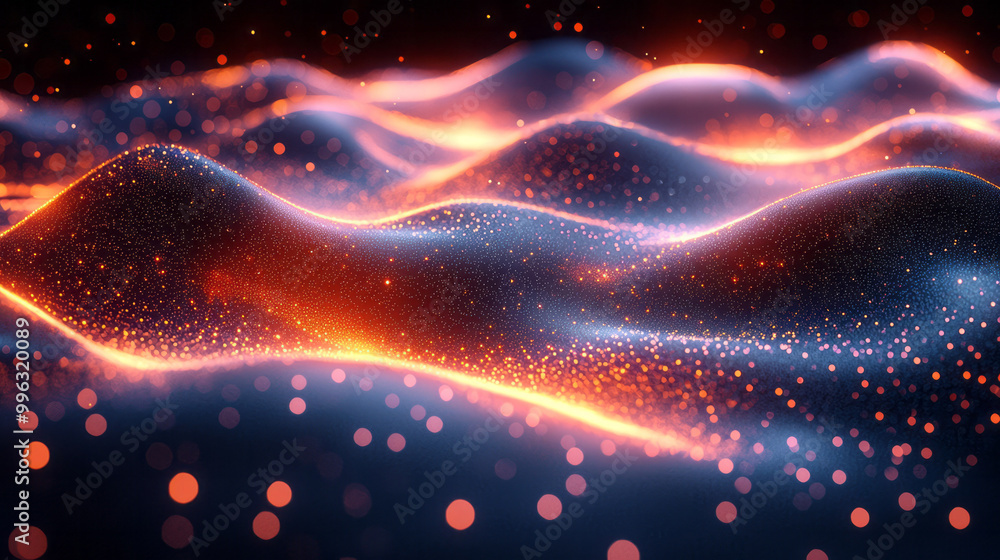 Obraz premium Abstract texture with glowing dots forming a dynamic pattern,