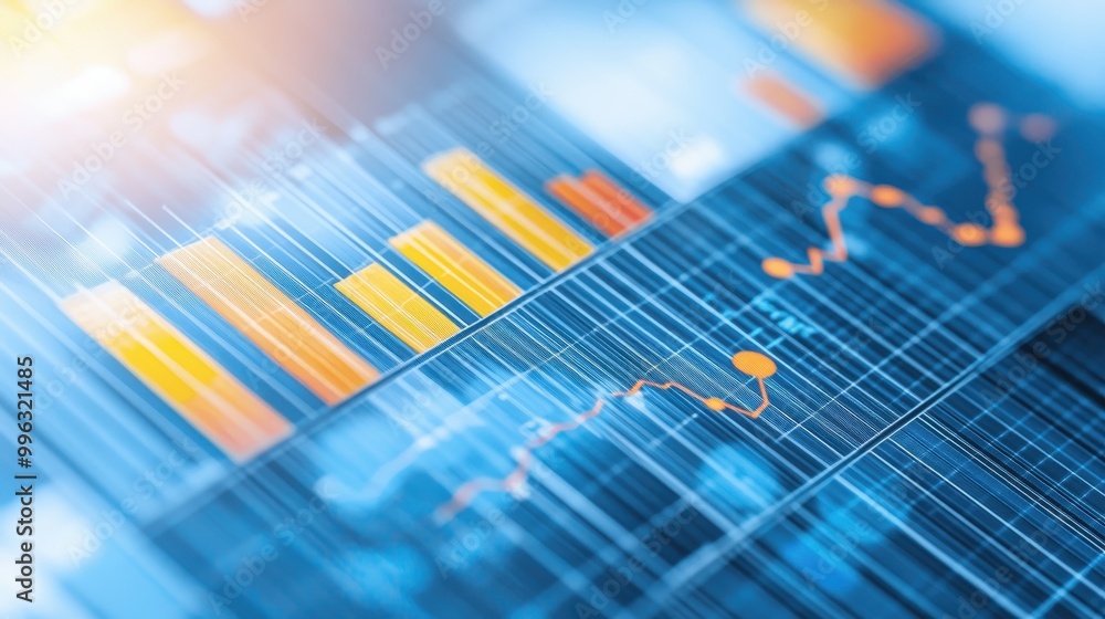 Crisp Close-Up of Colorful Business Charts and Graphs Crisp Close-Up of Colorful Business Charts and Graphs