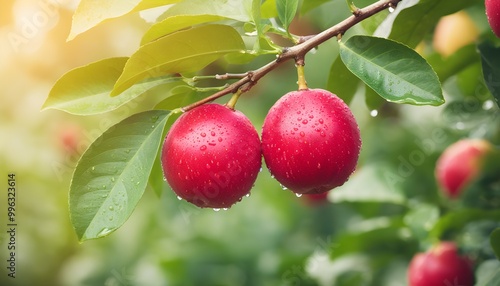 Vibrant Lemon Tree Branch Adorned with Juicy Ripe Fruit