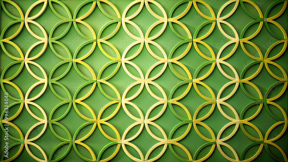 Fototapeta premium Textured circular pattern in green and yellow tones for modern creative backgrounds