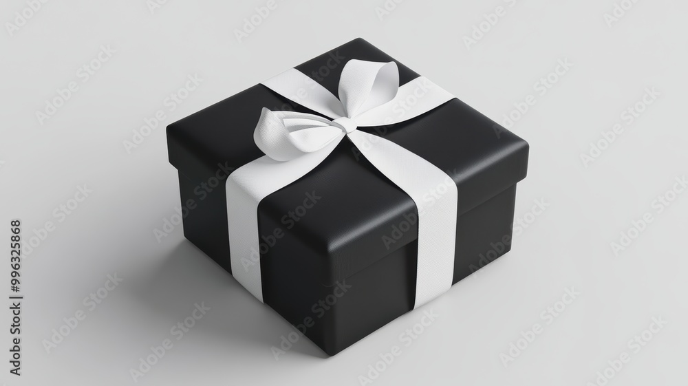 Simple and stylish gift box with a decorative ribbon Simple and stylish gift box with a decorative ribbon
