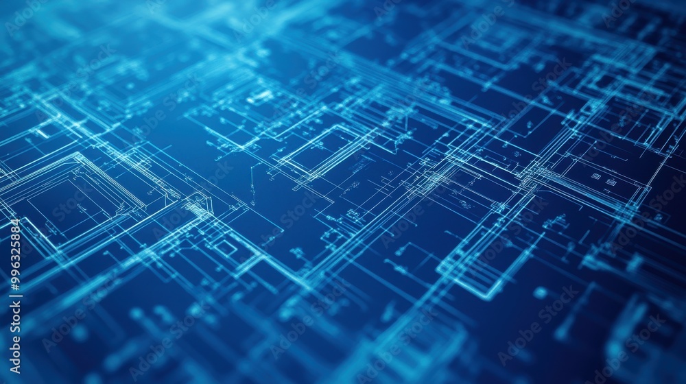 A high-definition, realistic close-up of a blueprint, featuring annotations, dimensions, and detailed floor plans of a construction project. The precision of the design elements is sharply focused A high-definition, realistic close-up of a blueprint, featuring annotations, dimensions, and detailed floor plans of a construction project. The precision of the design elements is sharply focused