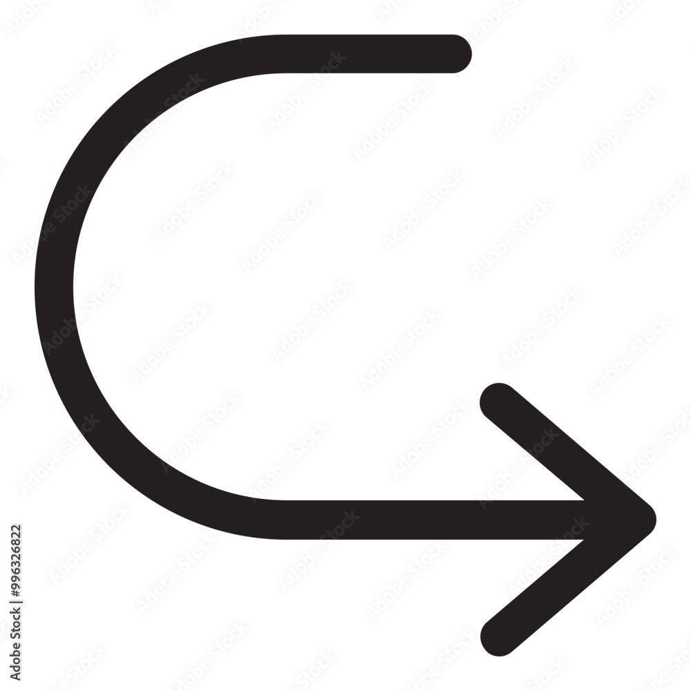 Turn Right Arrow Icon Glyph Style. Simple Direction Symbol Vector Illustration — Pixel-perfect Icon. Turn Right Arrow Icon Glyph Style. Simple Direction Symbol Vector Illustration — Pixel-perfect Icon.
